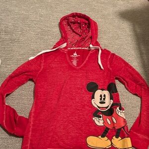 Disney Red Hoodie with Mickey Mouse Pattern